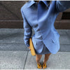 Elegant Women's Shoulder Pads Blazer Skirt Sets Slim Lapel Full Sleeve Waist Cinched Coats Mini Skirts Autumn Lady Outfits