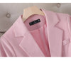 Autumn Winter Women Blazer Ladies Long Sleeve Formal Jacket Coat Black Pink Apricot Blazers Female Casual Tops Outerwear