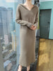 100%Pure Mink Cashmere Knitted Dress Ladies Hooded Collar Large Size Long Skirt Casual High Waist Hooded Skirts Autumn Dress