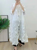 Pleated Lace-up Trench For Women Spring Loose Solid Color Diamonds Mid-length Windbreaker Female 17G2334