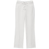 Women's Pants White Pant Jeans Women Bow Lace-Up Mid Waist Flared Pants Chic Elegant Denim Office Wear Women Trousers