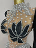 Sparkly Diamonds Pearl Black Sexy See Through Mesh Long Dress Women Wedding Evening Birthday Party Stage Photoshoot Dress