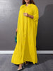 Autumn and Winter Women's Loose Round Neck Single Breasted Pleated Temperament Obese Women's Long Sleeved Dress