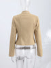 Solid Suede Women's Jacket Long-Sleeved Single-Breasted Short Coat Casual Spring Autumn High Street Lady Wear