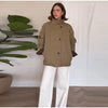 Grid Double-sided Jackets Coat Women Stand Collar Single Breasted Elegant Loose Outerwear Female Spring Chic Casual Jackets Top
