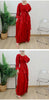 Ruffles Pleated Dress Women Round Neck Flare Sleeves Solid Maxi Belt Dresses Party Spring 2AA1502