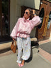 Shiny Stand Collar Short Jacket Women Puff Sleeve Drawstring Waist Cinching Pleated Jackets Autumn Causal Lady Outerwear