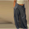 Stitching Blazer Pants Suit Women's Loose Lapel Long Sleeve Coats Wide Leg Trousers Autumn Female Elegant Suit