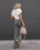 Corduroy Casual Trousers Women Autumn Winter Solid High-waist Flare Pants Lady Slim Black Gray Khaki Orange Long Pants