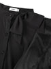 Elegant Two Pieces Set Half High Neck Bow Puff Sheer Sleeve Beading RufflesTops Wide Leg Pants Office Lady Party Outfits