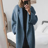 Cardigan Jacket Elegant Women's Woolen Jacket with Turn-down Collar Double Button Closure for Commuting Suit Jackets