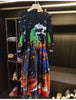 Niche Design Printed Lantern Sleeve Women's Dress Elegant Round Collar Elastic Famale Clothing 2DB6610