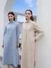 SS25 Women Stripe Blouse Maxi Dress with Removable Belt 100% Cotton