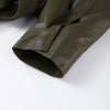 Vintage Zippers Short Leather Jackets Women's Casual Lapel Button Pockets Full Sleeve Coat Autumn Lady Chic Streetwear