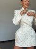 Chic Waist Cinching Suit Jacket Women Elegant V-neck Full Sleeves Single Breasted Shoulder Pad Slim Coat Lady Daily Outerwear