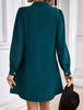 Office Lady Shirt Style Dresses Women's V-neck Long Sleeved Mini Dress Spring Autumn Solid Color Work Clothes