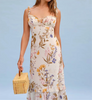 Women Sexy Cross Bandage Black Flower Print Puff Long Sleeve Dress 3 Layer Wood Ears Ruffles Hem Cake Mini Holiday Robe