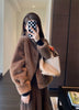 Autumn Winter Female Lamb Wool Faux Fur Tops Coat Women Stand Collar Short Fur Jacket Ladies Long Sleeves Plush Outerwear