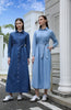 SS25 Women Collar Denim Dress Blouse Style Casual Cotton with A Removable Belt