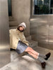 Korea Short Outerwear Woman Casual Loose Lazy Chic Long Sleeve Cotton Blends Windbreaker Coats Thin Thench