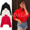 Women Minimalist Chic Pleated Zipper Jacket Early Autumn/Fall Street Elegant Jacket Commute Leisure Jacket