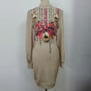 Vintage Christmas Printing Women Party Dress Autumn Half High Collar Lantern Long Sleeve Dresses Lady Bodycon Vestidos