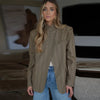 Chic Plaid Women's Blazer Jacket Stand Collar Full Sleeve Single Button Female Coats Spring Casual Commute Lady Outwear