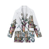 Women's Floral Printed Pants Set 3-pieces Blazer & Corset Crop Top & Wide-leg Pant Spring Chic Lady Party Outfits