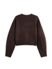 Women Single Breasted Knit Cardigan Long Sleeve O Neck With Pockets Spring Jacket Female Elegant Brown Coat
