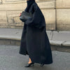 Women's Elegant Autumn Winter Overcoat Bat Sleeve Loose Solid Long Jacket Stand Collar Outwears Female Streetwears