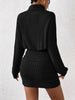 Women's Autumn Winter High Neck Knitted Sweater Dress Female Casual Solid Loose Long Sleeve Warm Mid Length Dresses