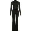 Female High Street Style 2 Piece Set Autumn Single-Breasted Full Sleeve Crop Tops+Straight Pants Causal Basic Suits