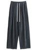 Women Pant Loose Retro High Waisted Casual Wide Leg Pants Solid Plush Thick Warm Female Trousers Spring Autumn