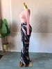 Women Tie Dye Print Mesh Patchwork Ruched Bodycon Maxi Long Dress Spring Evening Education Vacation Prom Dresses