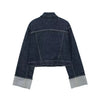 Women Denim Set Casual Lapel Long Sleeve Crop Jacket Buttons Female Vintage Wide Leg Loose Jeans Long Pants