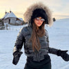 Wool Collar Hooded Cotton Women's Jacket Zipper Elastic Hem Long Sleeve Pocket Women Winter Coats Autumn Short Jacket For Ladies