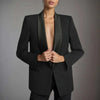 Blazer Women's Shawl Collar Solid Color Long Sleeves Single Button Suit Jackets Tide 7AB8499