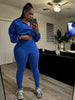 Street Women's Set Zipper Fly Crop Sweatshirt and Jogger Sweatpants Elegant Fall Sportwear Two 2-Piece Set Outfits