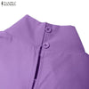 Women's Elegant Chic Maxi Dresses Turtleneck Lantern Sleeves Belted High Waist Pleated Long Dress Korean Style Robe Femme