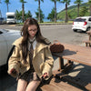 Women's Autumn Winter Jacket Double Breasted Stand Collar Solid Trench Coat Chic Korean Retro Clothes Lady Casual Coats