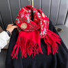 Winter Warm Cashmere Scarf for Women Embroidery Pashmina Blanket Thick Shawl Wrap Neckerchief Bufanda Echarpe Poncho