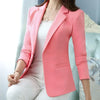 Women Blazer Office Ladies Elegant Outwear Long Sleeve Work Wear Classy Female Pink Suit African Autumn