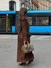 Women's Vintage Brown Suede Trench Coat Long Belted Overcoat Retro Windbreaker Female Date Commuter Streetwear Outerwear