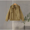 Vintage Tie-dye Suede Women Jacket Long Sleeve Lapel Zipper Slim Female Short Jackets Spring Pocket Lady Outwear