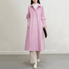Pleated Lapel Collar Autumn Winter Thickened Pleated Women's Trench Coat Chic Loose Single Breasted Cotton Jacket