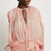 French Style Bubble Sleeve Mini Dress Woman Ruffle Solid Bright Satin Party Dress Spring Tie-up O Neck Pleated Dress