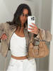 Vintage Tie-dye Suede Women Jacket Long Sleeve Lapel Zipper Slim Female Short Jackets Spring Pocket Lady Outwear