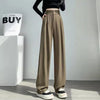 Lady Baggy High Waist Suit Pants Women Classic Designer Straight Leg Trousers Girls Casual Daily Slacks