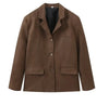 Autumn Winter Women Jacket With Lapel Woman Casual Single Breasted Pocket Long Sleeve Short Coat Street Overcoat