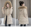 Winter Down Cotton Jacket Women Korean Cotton-Padded Thicken Warm Mid Long Hooded Parkas Slim Coat Female Casual Ladies Tops
